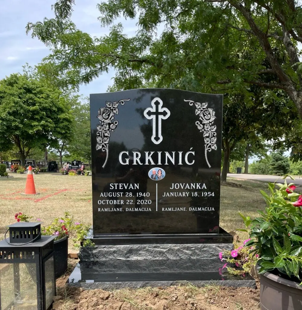 standard black granite monument - headstone