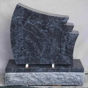 Blank granite monument with design