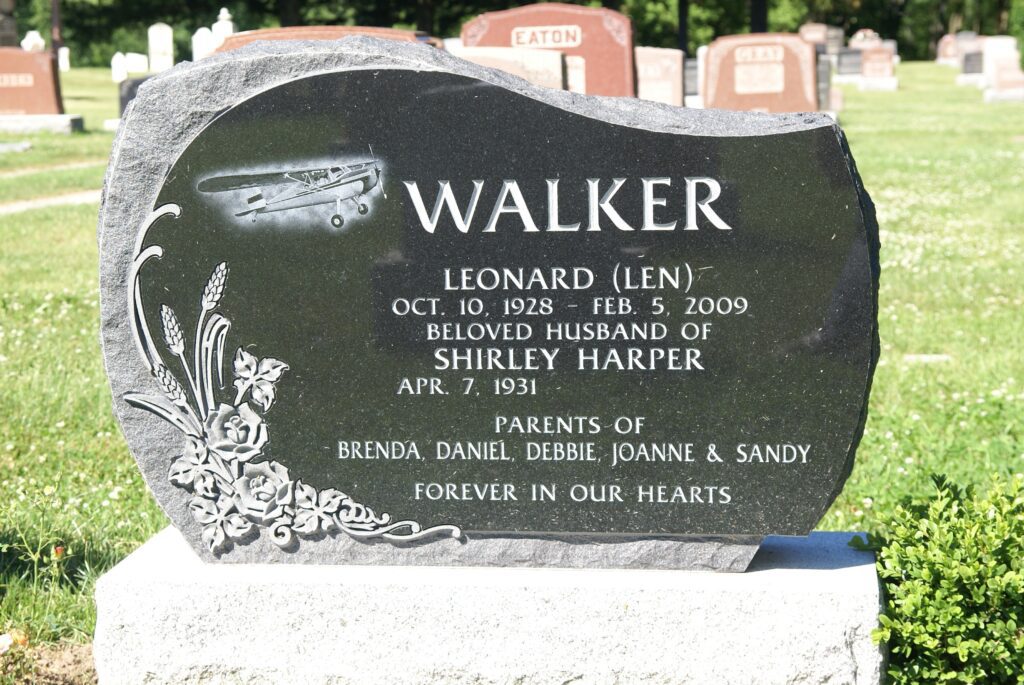 Custom granite cemetery monument